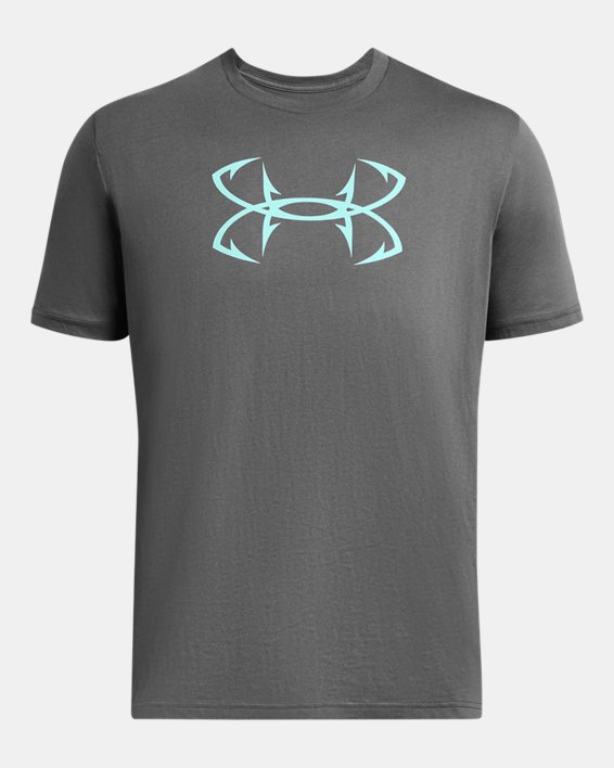 เสื้อยืด UA Fish Hook Logo สำหรับผู้ชาย in Gray image number 2